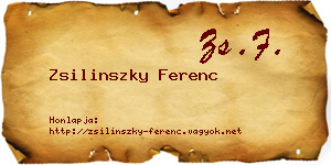 Zsilinszky Ferenc névjegykártya
